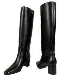 Stylowe modne czarne damskie kozaki BRAVO MODA 2476