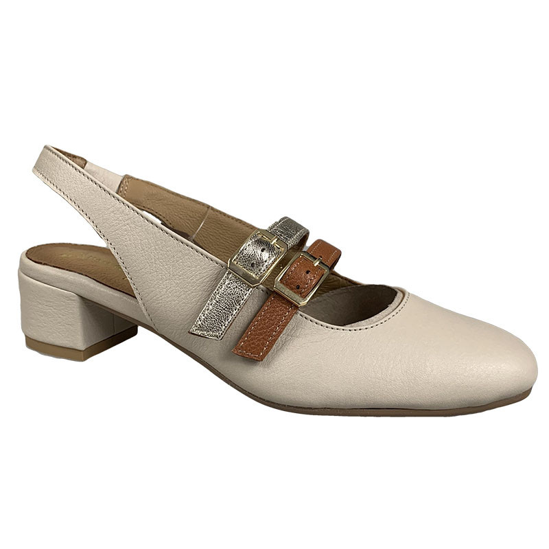 Czółenka damskie slingback Maciejka 06898 beżowe