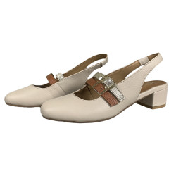 Czółenka damskie slingback Maciejka 06898 beżowe