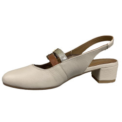 Czółenka damskie slingback Maciejka 06898 beżowe