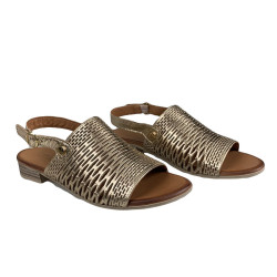Sandały damskie złote T.Sokolski 226-803 buty skórzane niski obcas