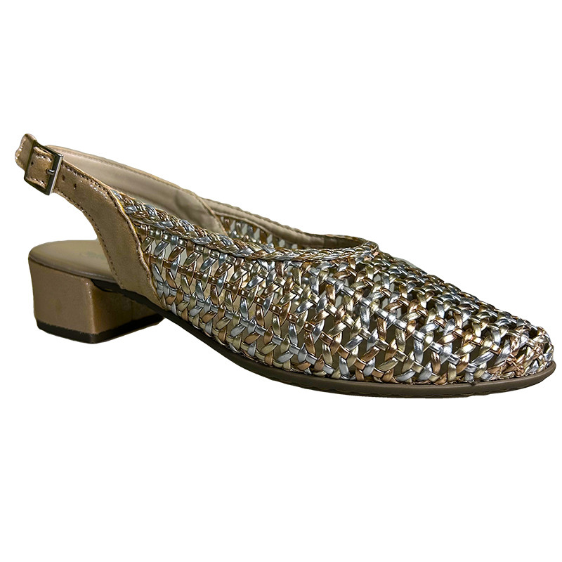 Lekkie czółenka Rieker  47078-90 Metallic Slingback Pump