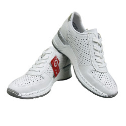 Półbuty damskie Rieker N4340-80 białe sneakersy komfort i wygoda