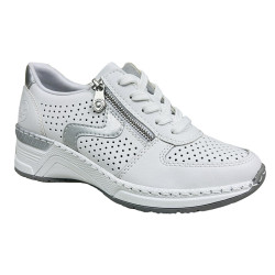 Półbuty damskie Rieker N4340-80 białe sneakersy komfort i wygoda