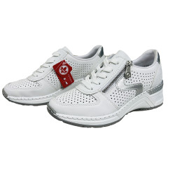 Półbuty damskie Rieker N4340-80 białe sneakersy komfort i wygoda