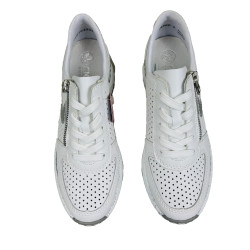 Półbuty damskie Rieker N4340-80 białe sneakersy komfort i wygoda