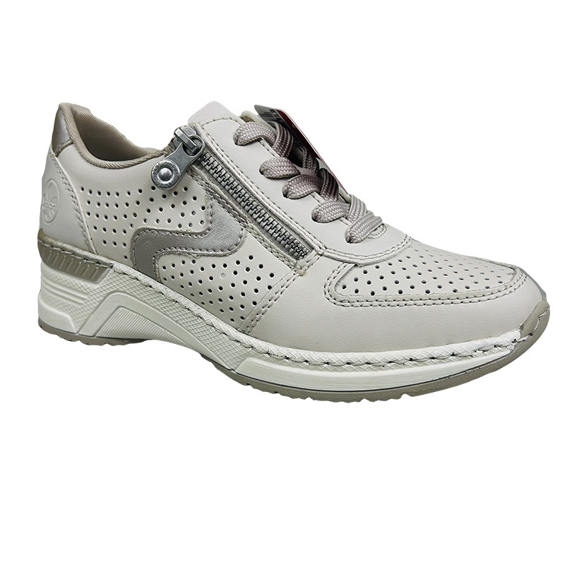 Półbuty damskie Rieker N4340-60 beżowe sneakersy komfort i wygoda