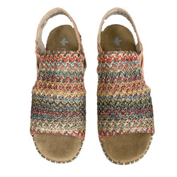 Sandały damskie lekkie na koturnie RIEKER V1241-90