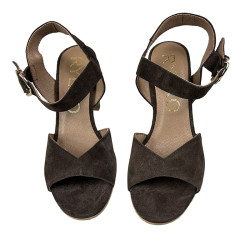 Ryłko brązowe sandały damskie 9HFR4_T4 słupek