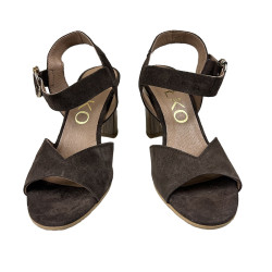 Ryłko brązowe sandały damskie 9HFR4_T4 słupek