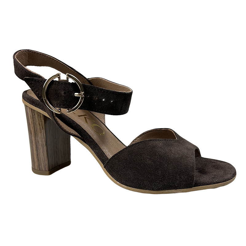 Ryłko brązowe sandały damskie 9HFR4_T4 słupek