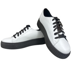 Białe skórzane damskie sneakersy LAMANTI 1145
