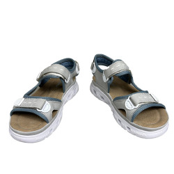 Sandały damskie sportowe RIEKER 64074-40 szare na rzepy