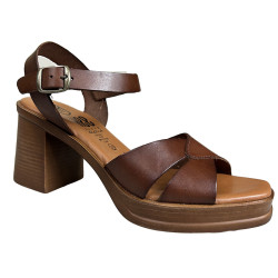 Sandały damskie na platformie HEE 26543 brązowe