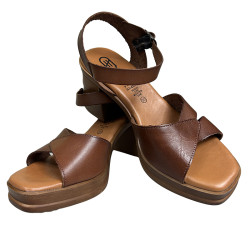 Sandały damskie na platformie HEE 26543 brązowe