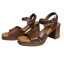 Sandały damskie na platformie HEE 26543 brązowe