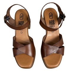 Sandały damskie na platformie HEE 26543 brązowe