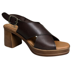 Sandały damskie na platformie HEE 26542 czekoladowe