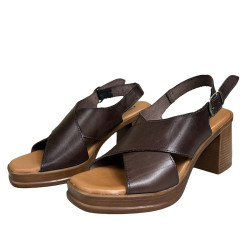 Sandały damskie na platformie HEE 26542 czekoladowe