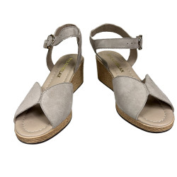 Sandały damskie na koturnie RYŁKO 4RG39 beżowe