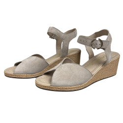 Sandały damskie na koturnie RYŁKO 4RG39 beżowe