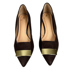 Czółenka damskie Kordel 2982 skórzane czekoladowe na niskim obcasie