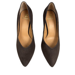 Czółenka damskie Kordel 2895 czekoladowe – skórzane buty na słupku eleganckie