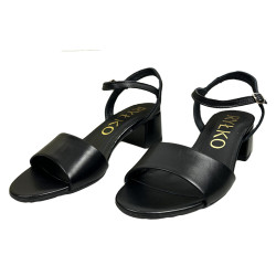 Sandały damskie Ryłko F4G97 czarne skóra eleganckie