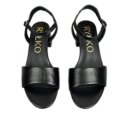 Sandały damskie Ryłko F4G97 czarne skóra eleganckie