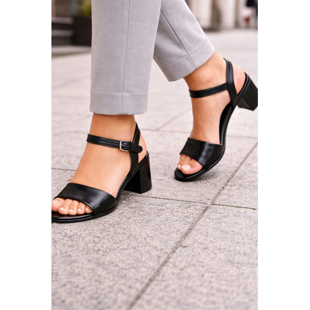 Sandały damskie Ryłko F4G97 czarne skóra eleganckie