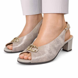 Skórzane damskie czółenka slingback GALANT 1216